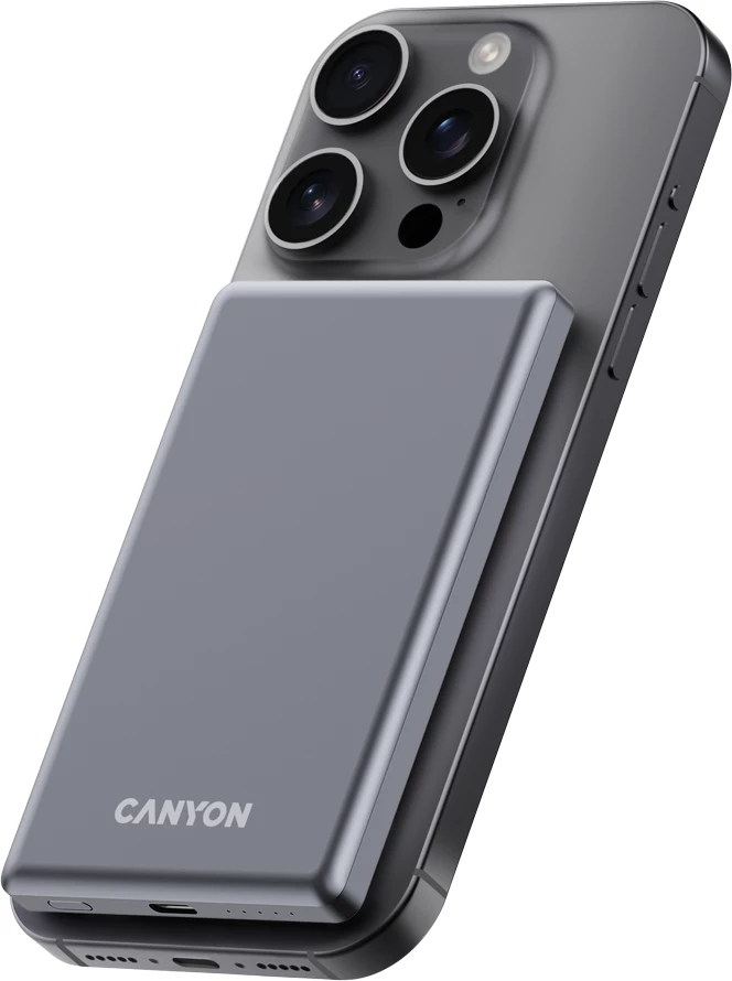 Power bank CANYON OnPower 505 5000 mAh PD 20W magnetik (MagSafe), Dark Grey