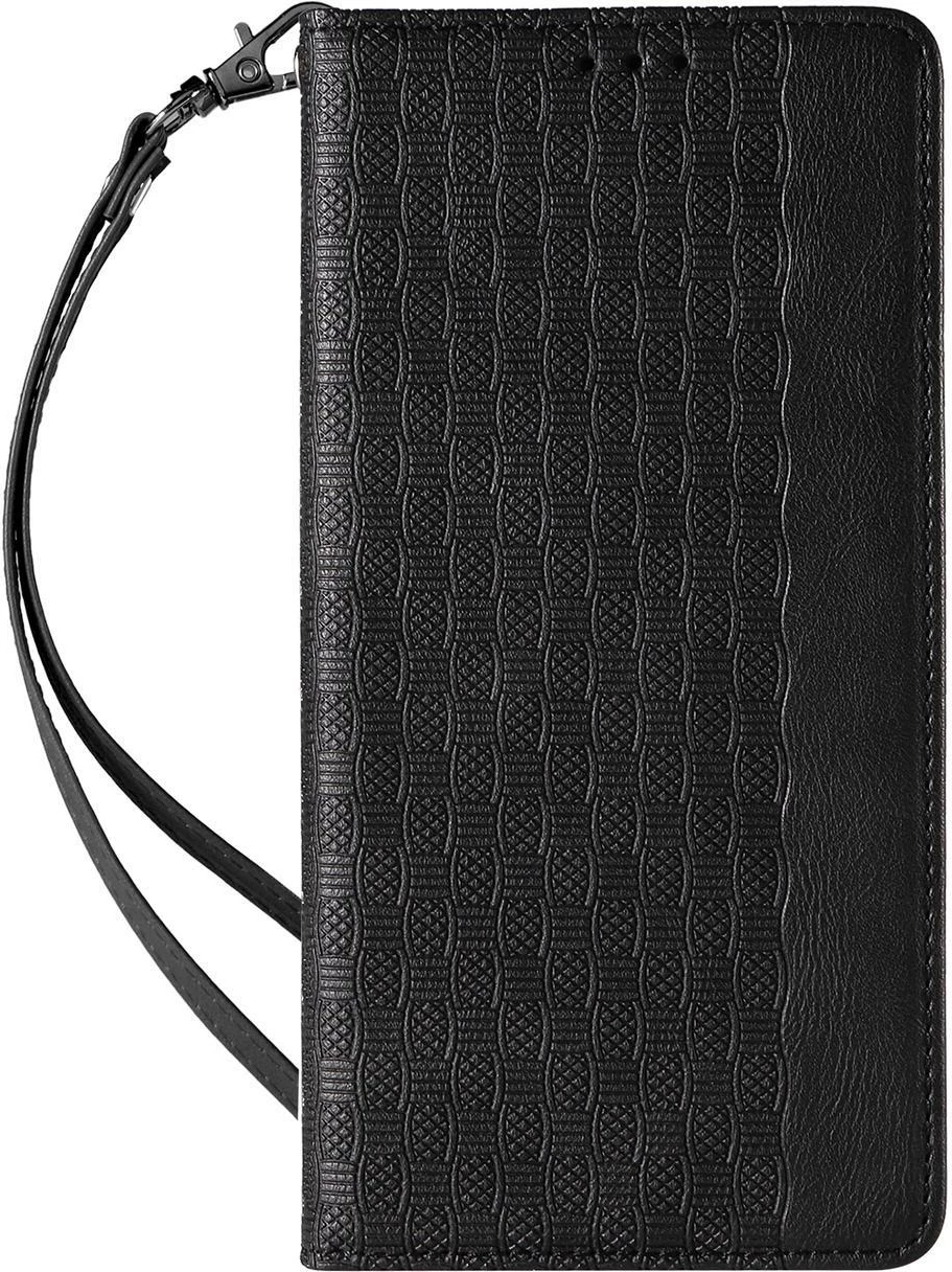 Mbështjellës Hurtel Magnet Strap Case për iPhone 12 Pro Max, me portofol dhe lanyard, i zi