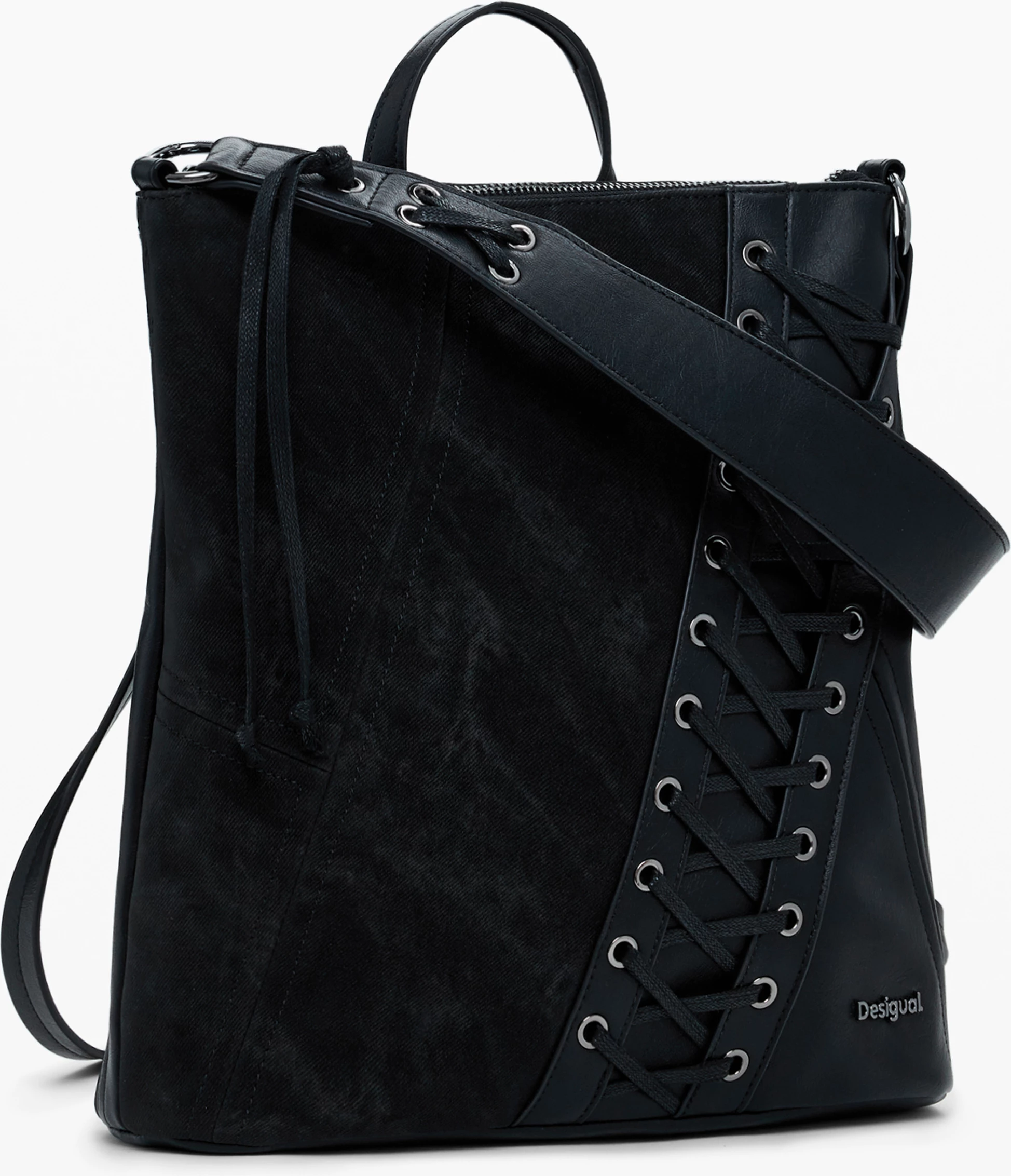 Çantë shpine DESIGUAL Tango Pretoria Mini Patch për femra, e zezë