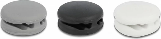 Mbajtës kabllosh vetëngjitës DeLOCK Mini, set 3 copë, 4 kalime, zi/gri/bardhë