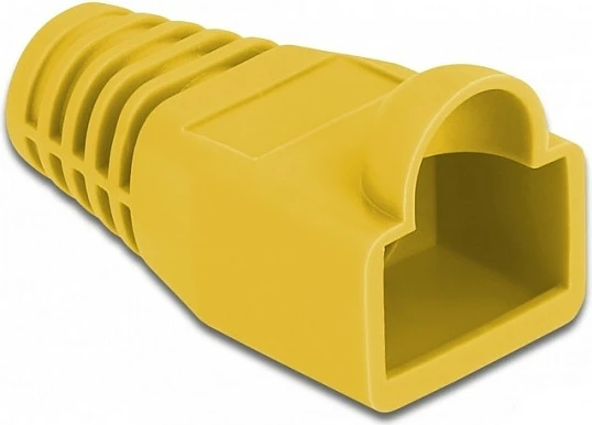 Mbrojtëse gome për konektor RJ45 DeLOCK, 20 copë, 28x15x14 mm, e verdhë