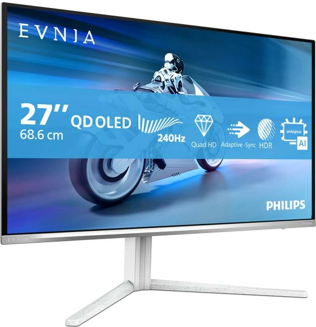 Monitor Philips Evnia 27M2N6501L/00 27\" 240 Hz QD-OLED, i bardhë