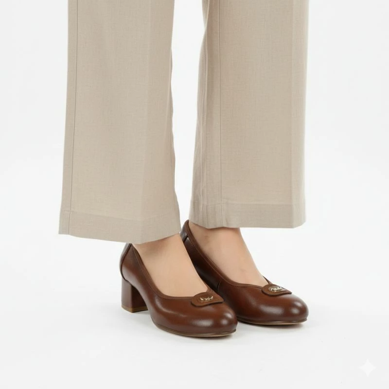 Këpucë me takë Potocki SZ12788, kafe