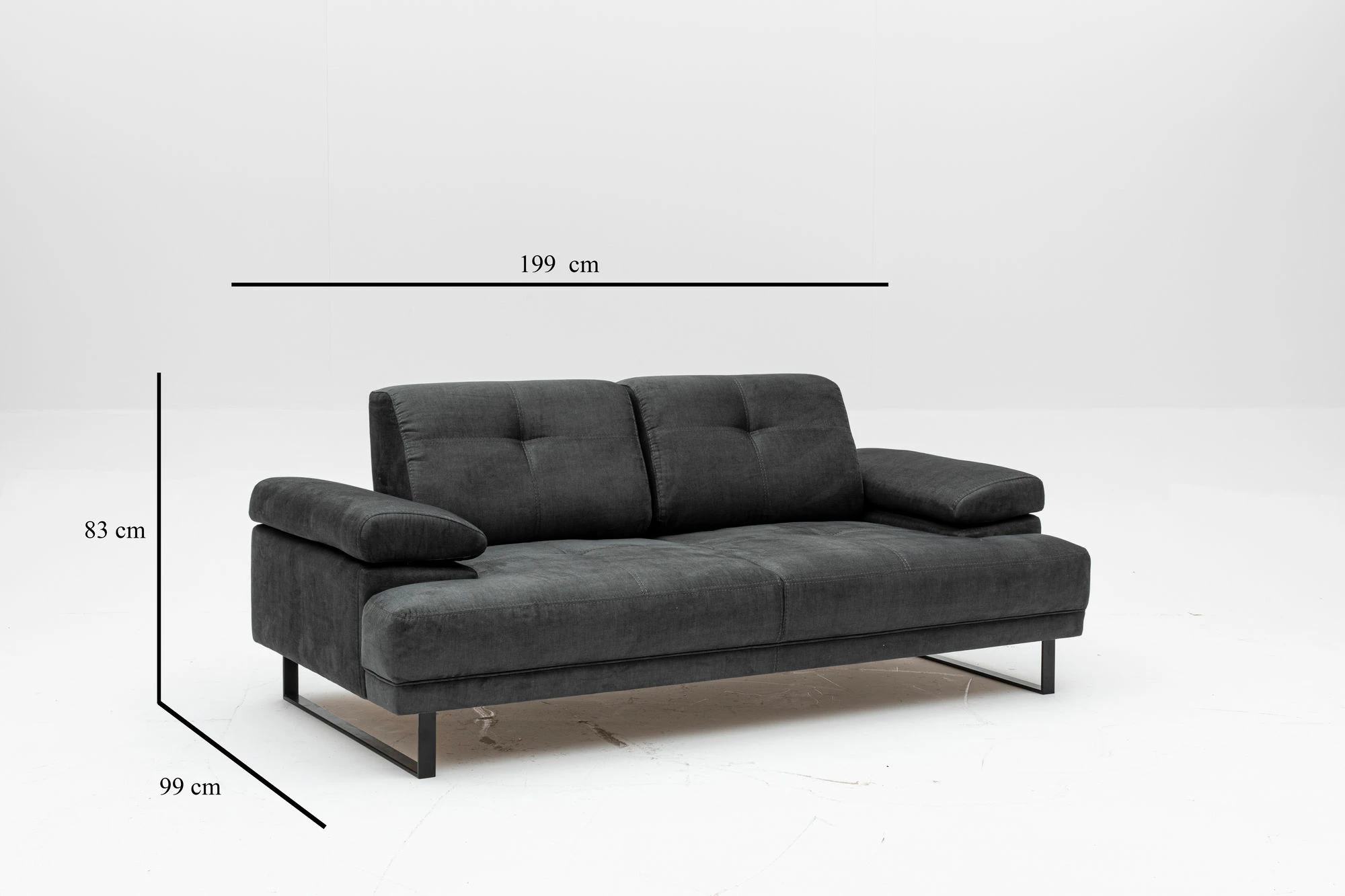 Krevat-sofë dy ulëse, Atelier del Sofa, Mustang, antracit