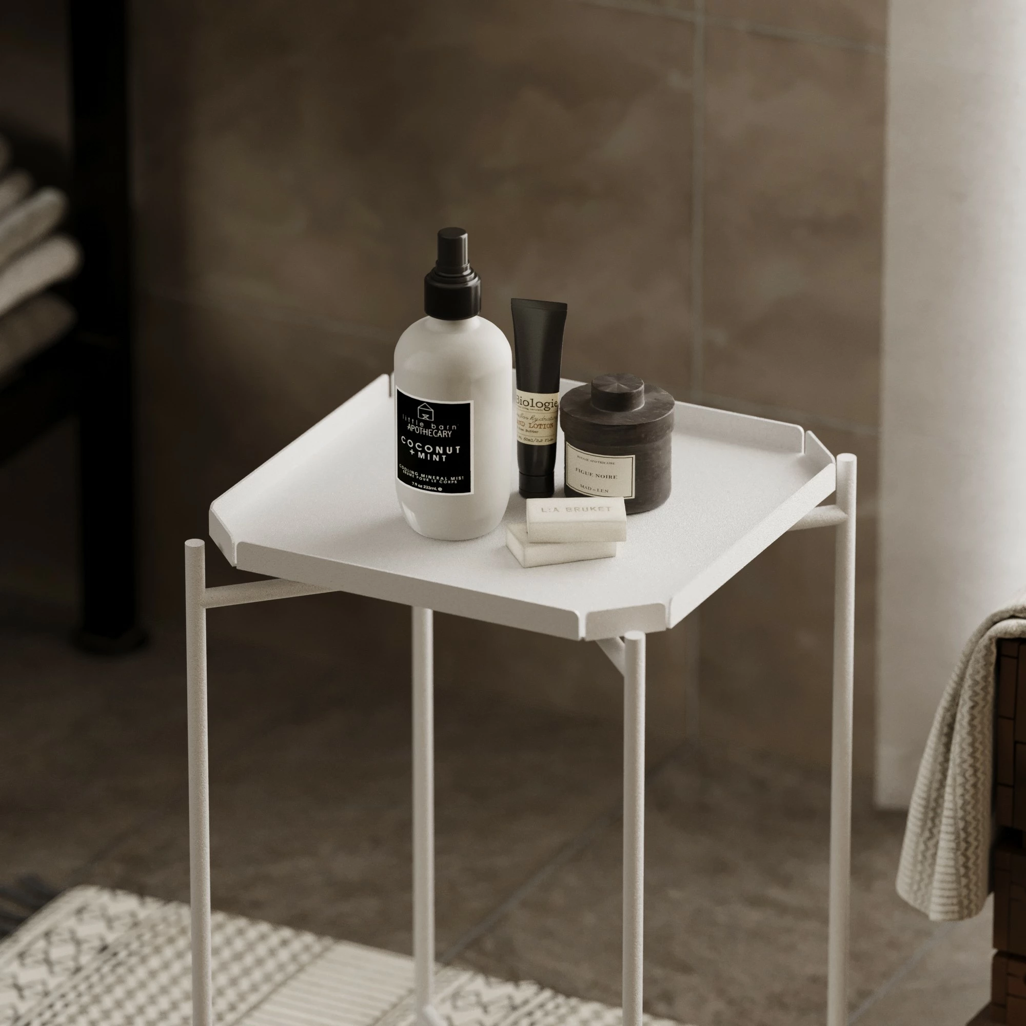 Tavolinë kafeje metalike, e bardhë, Hanah Home, SHB-008-B