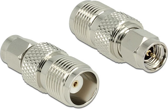 Adapter RF DeLOCK 89484, SMA mashkull në TNC femër, 50 Ω, argjendtë