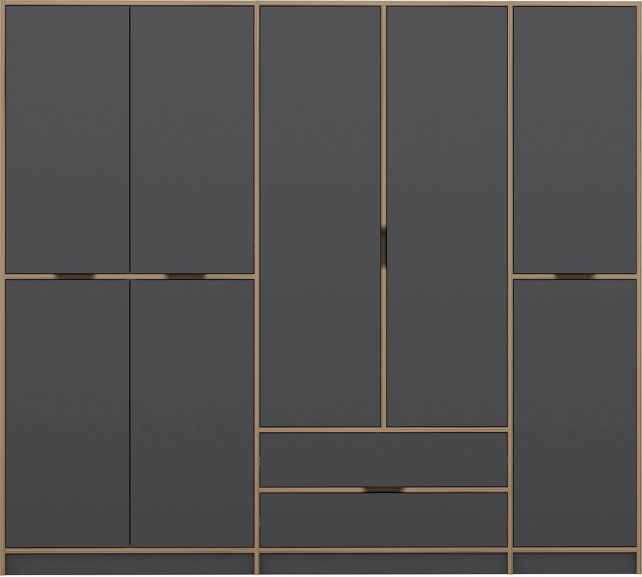 Dollap Hanah Home Elina, anthracite dhe dore, 232x208x52cm