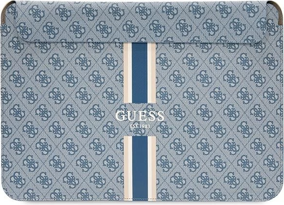 Mbështjellës laptopi Guess 4G Printed Stripes, deri 14", Blu