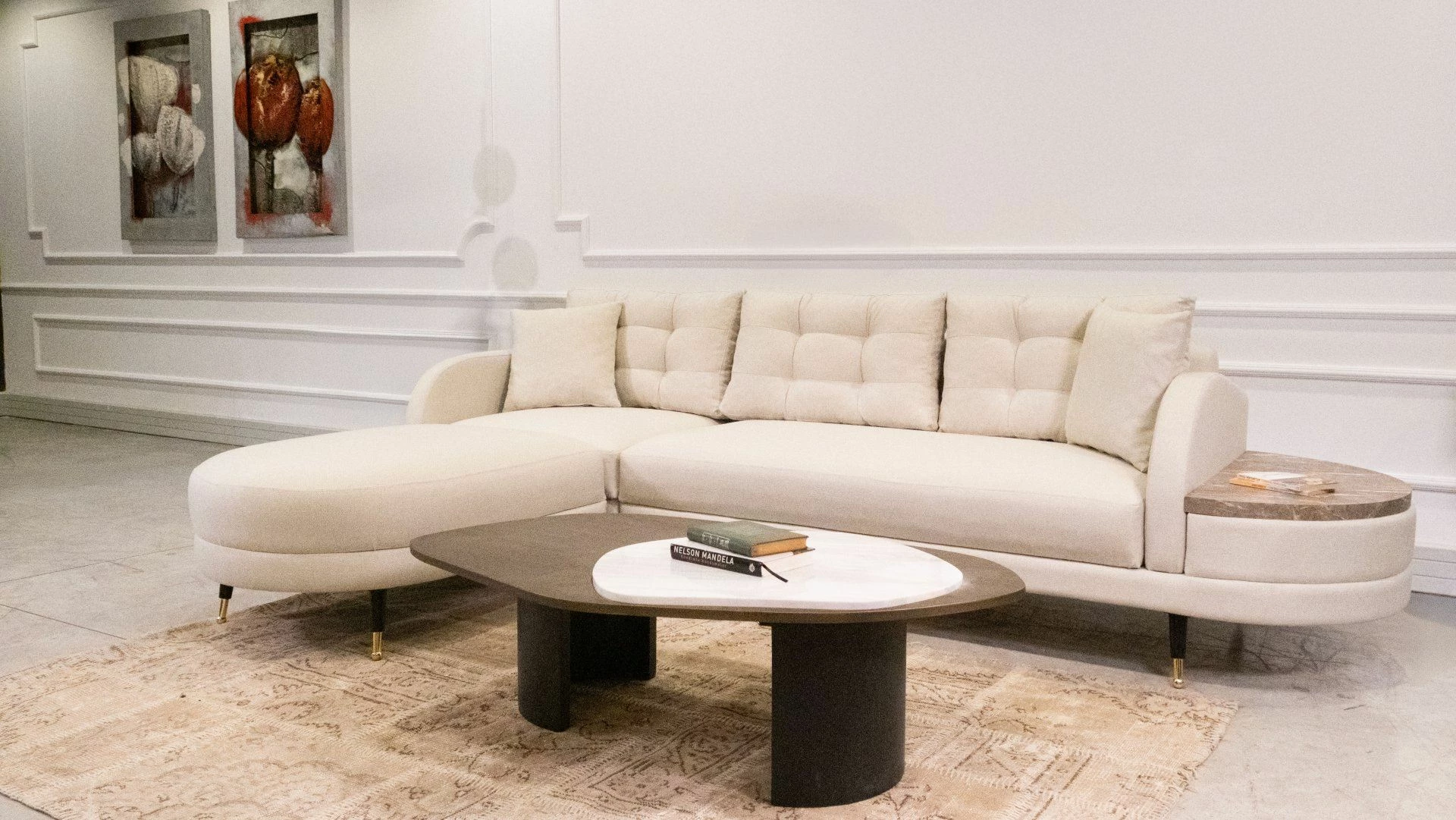 Kënd-sofë krevati Atelier del Sofa, Milano kënd, krem