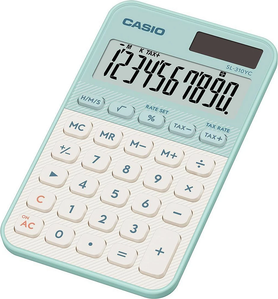 Kalkulator Casio SL-310YC, TAX, i hollë, gjelbër i çelët
