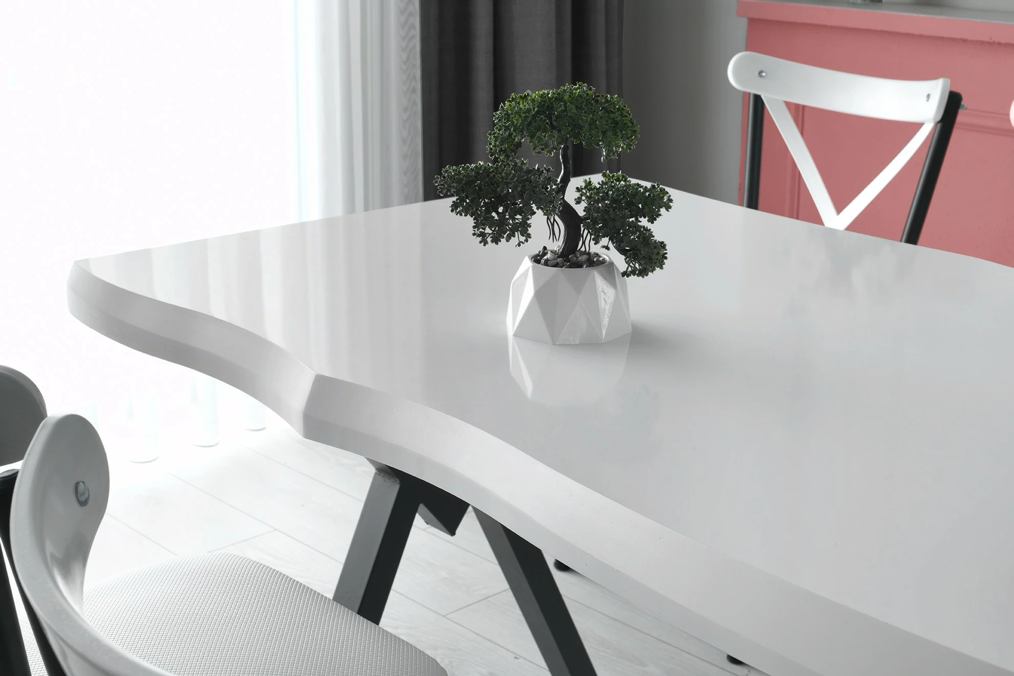Tavolinë ngrënieje Hanah Home, Efor, e bardhë, 140x80x75cm