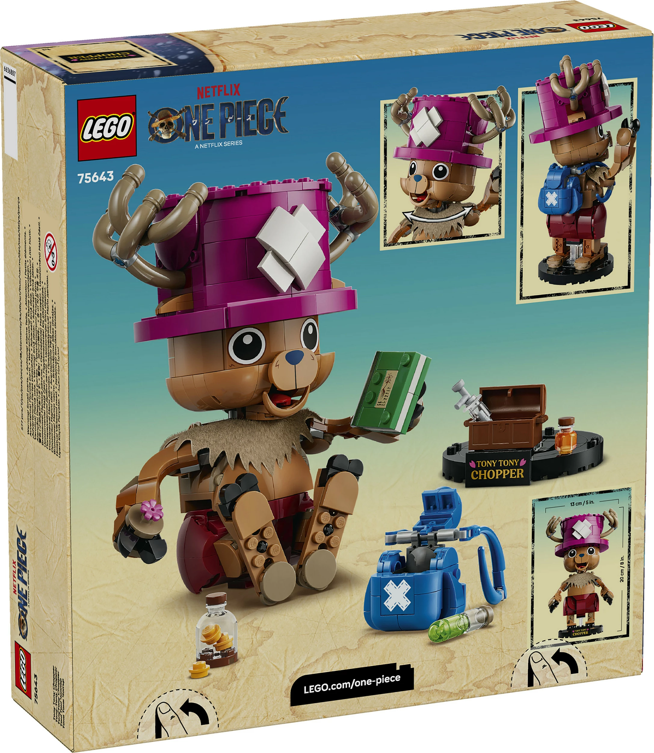 Set LEGO One Piece 75643 Tony Tony Chopper, 577 copë, 9+, shumëngjyrësh