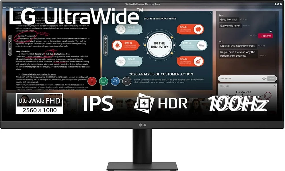 Monitor LG 29U511A-B, 29", UltraWide WFHD, IPS, HDR, 100Hz, i zi