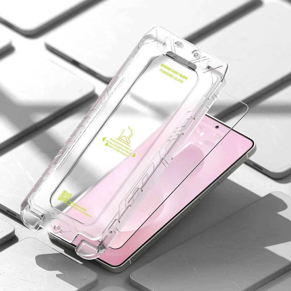 Mbrojtës ekrani xham i temperuar Ringke Easy Slide për Samsung Galaxy S25 Edge, 2 copë, Transparent