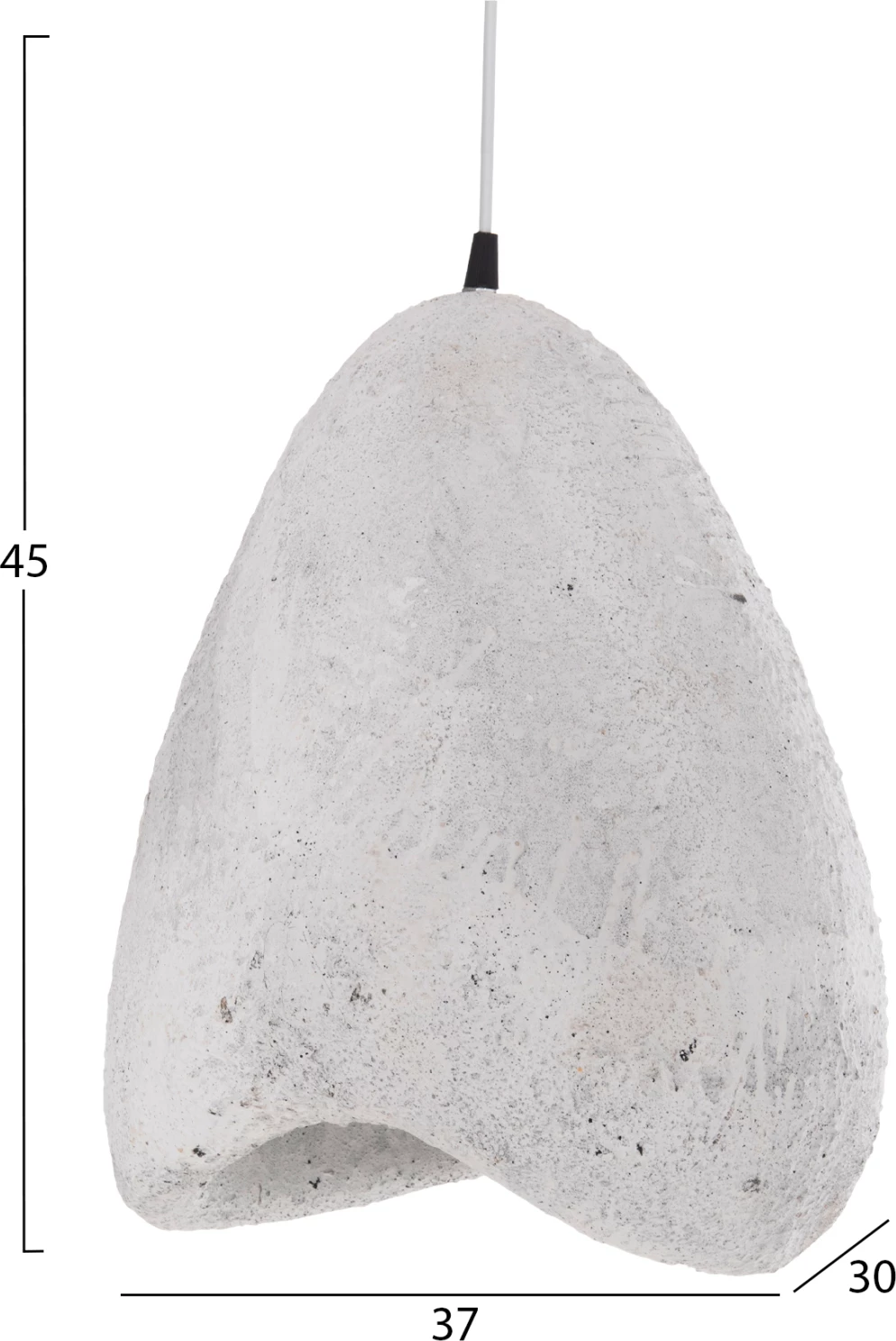 Llambë tavani varëse, pamje guri, STONER (S), e bardhë, FH4417.02, 37x30x45Hcm