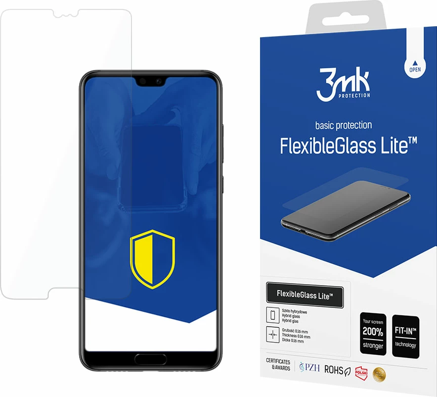 Xham mbrojtës FlexibleGlass Lite për Huawei P20 Pro, 3mk Protection, ultra i hollë, transparent