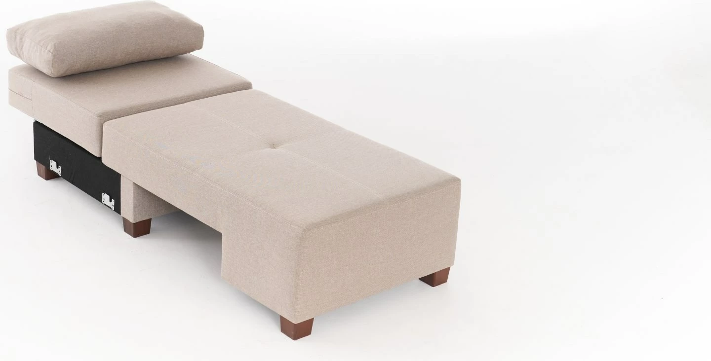 Krevat-sofa një vendësh, liri krem, Perenna, kënd i djathtë