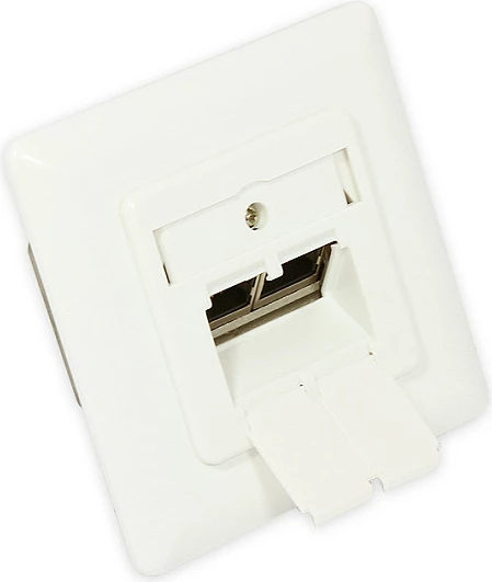 Prizë rrjeti Good Connections Cat6, 2xRJ45, e ekranume, montim nën suva, e bardhë RAL1013