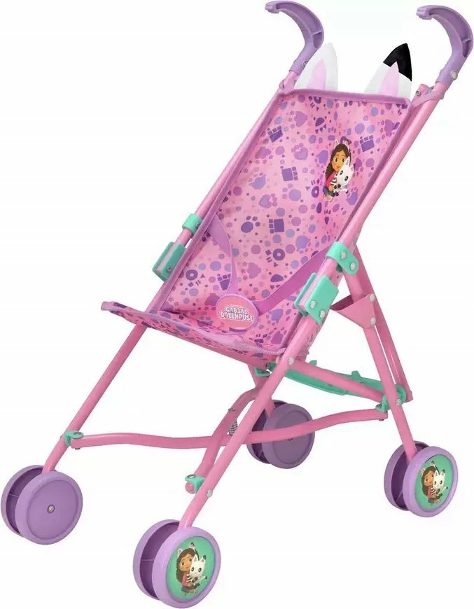 Karrocë ombrellë për kukulla Trefl HTI Gabby's Dollhouse 1424133, palosëse, 53 cm, rozë