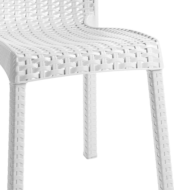 Tavolinë me karrige për terasë, Icon-Confident, 5 copë, PP, ngjyrë e bardhë