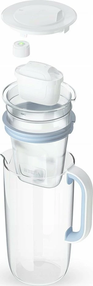 Kanarë filtruese uji Brita Glass 2.5L me indikator elektronik, 2x MAXTRA Pro Pure Performance, transparente/blu