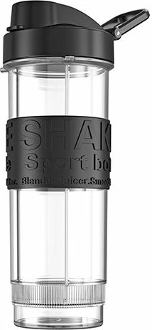 blender sportiv ADLER AD 4081, 570 ml + 400 ml, Tritan BPA-free, 4 tehe inox, argjend/zezë, set 2 shishe