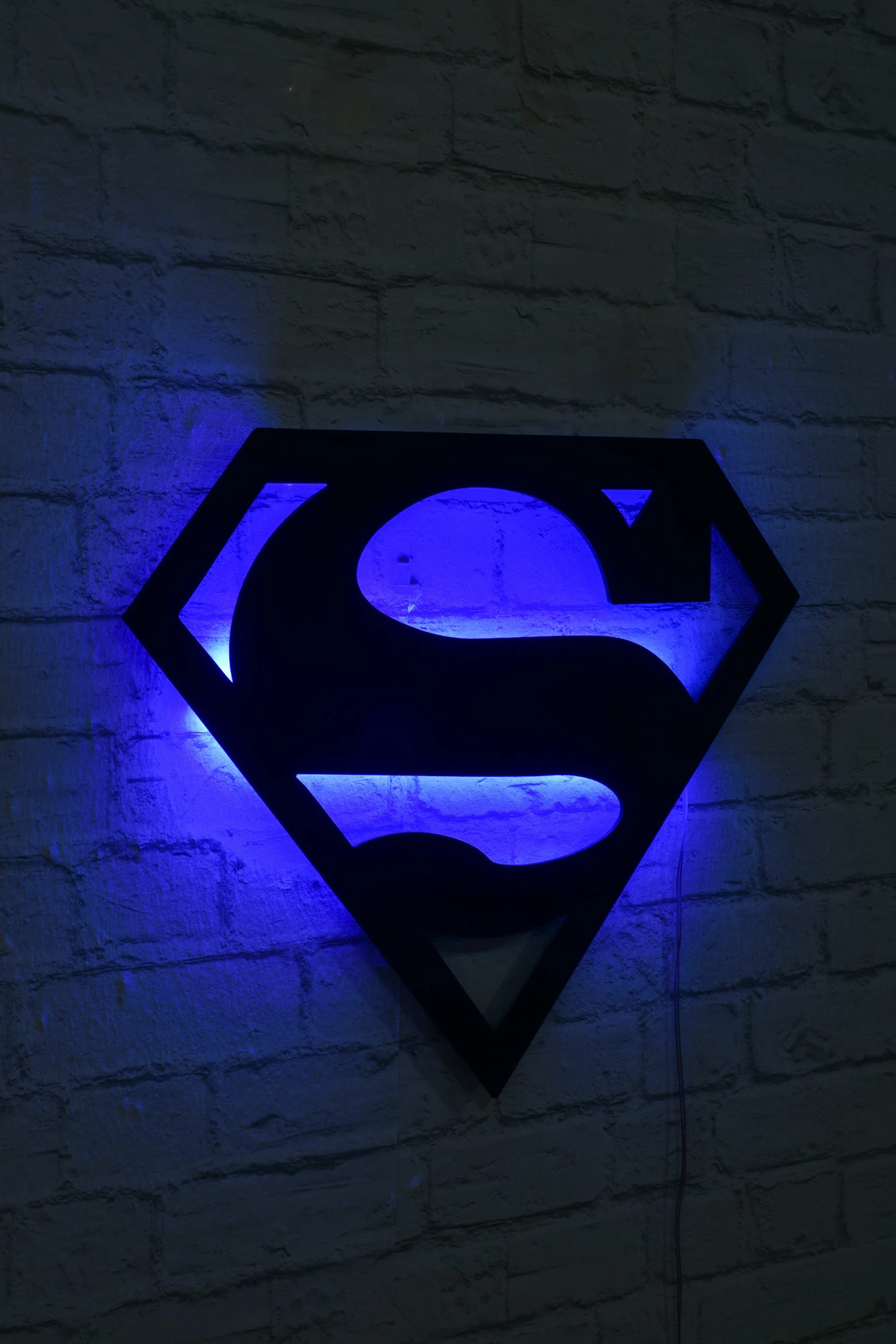 Dritë dekorative LED, logo Superman, ngjyrë kaltër