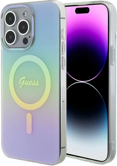 Mbështjellës Guess GUHMP15XHITSQ për iPhone 15 Pro Max, MagSafe, turkeze
