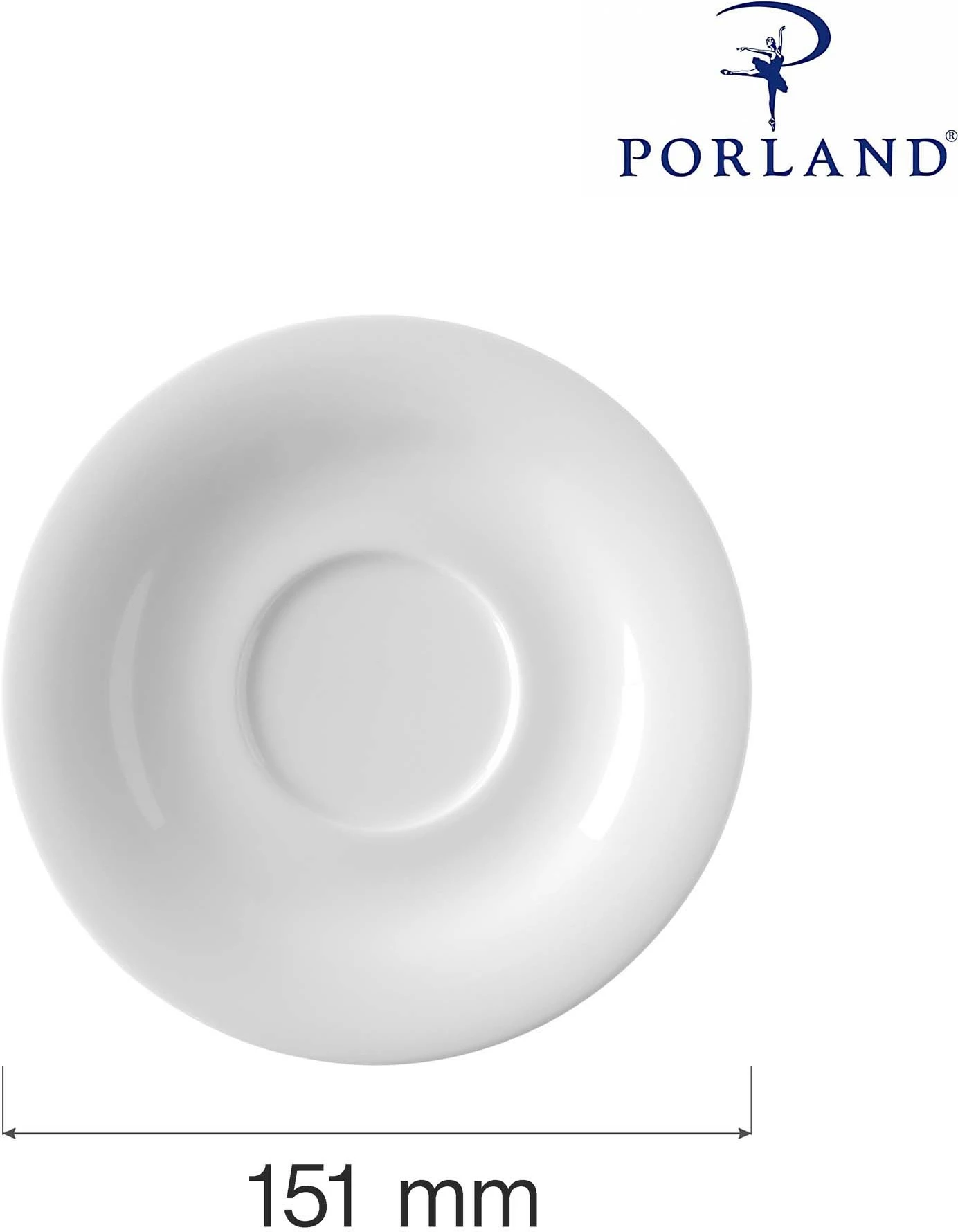 Pjatëz porcelani Porland Dove Ø150 mm, krem, set 6 copë