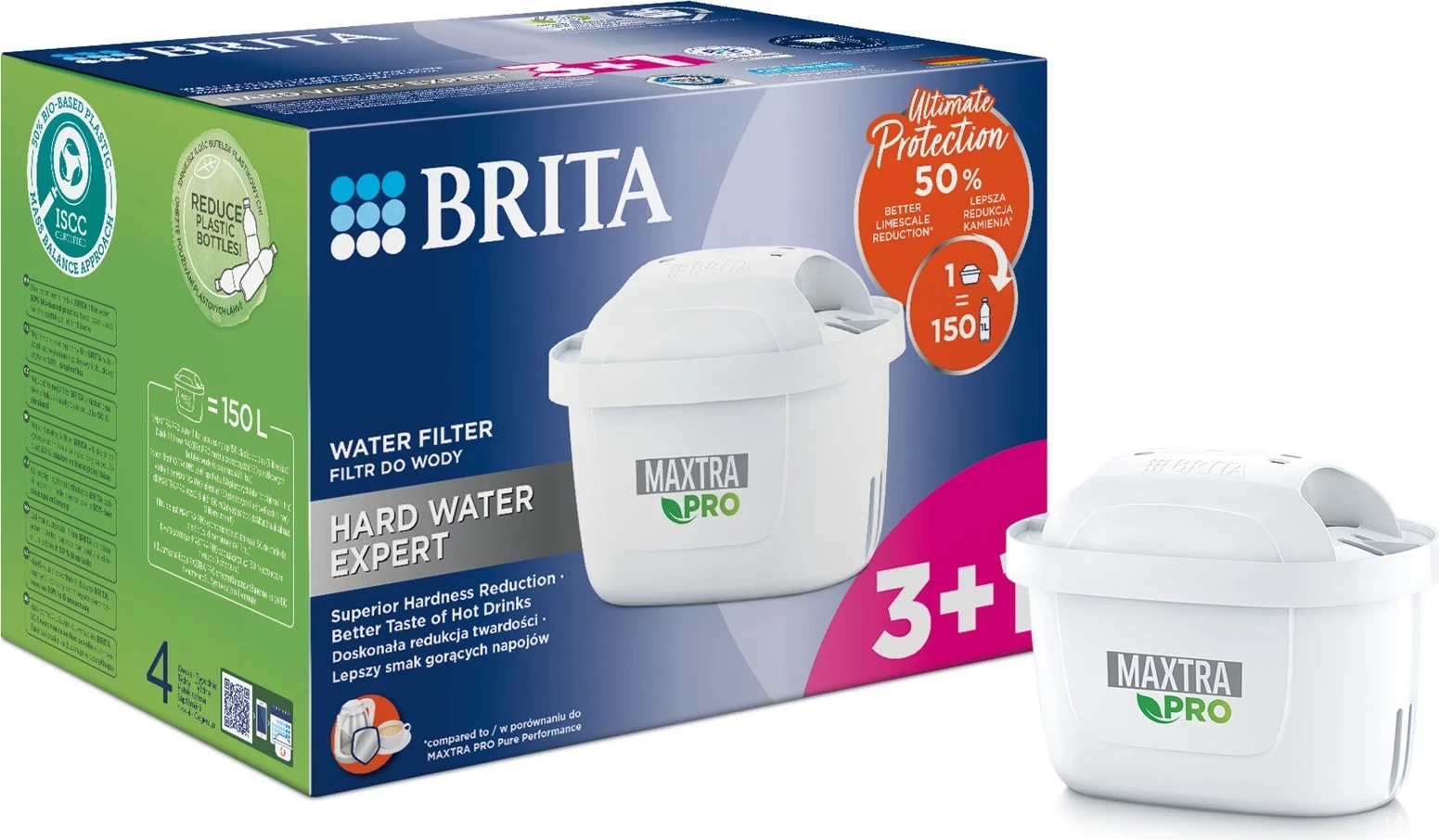 Filtrat e ujit për ujë të fortë Brita Maxtra Pro, 3+1 copë