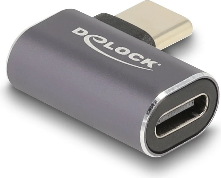 Adapter USB-C DeLOCK 40Gbps, USB4 Gen 2x2, 8K, kënd majtas/djathtas, metal, antracit