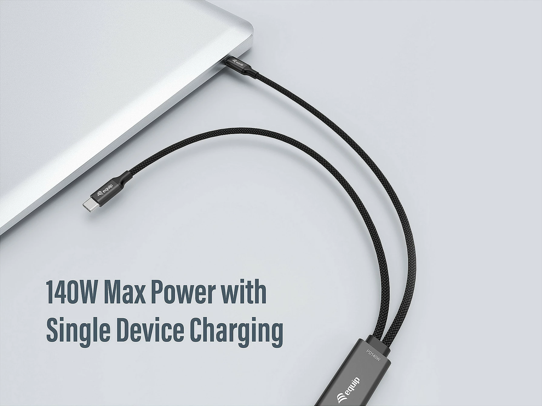 Kabllo USB-C në 2x USB-C (Y) Equip 128895, 1.5 m, PD 140W, USB 2.0, e zezë