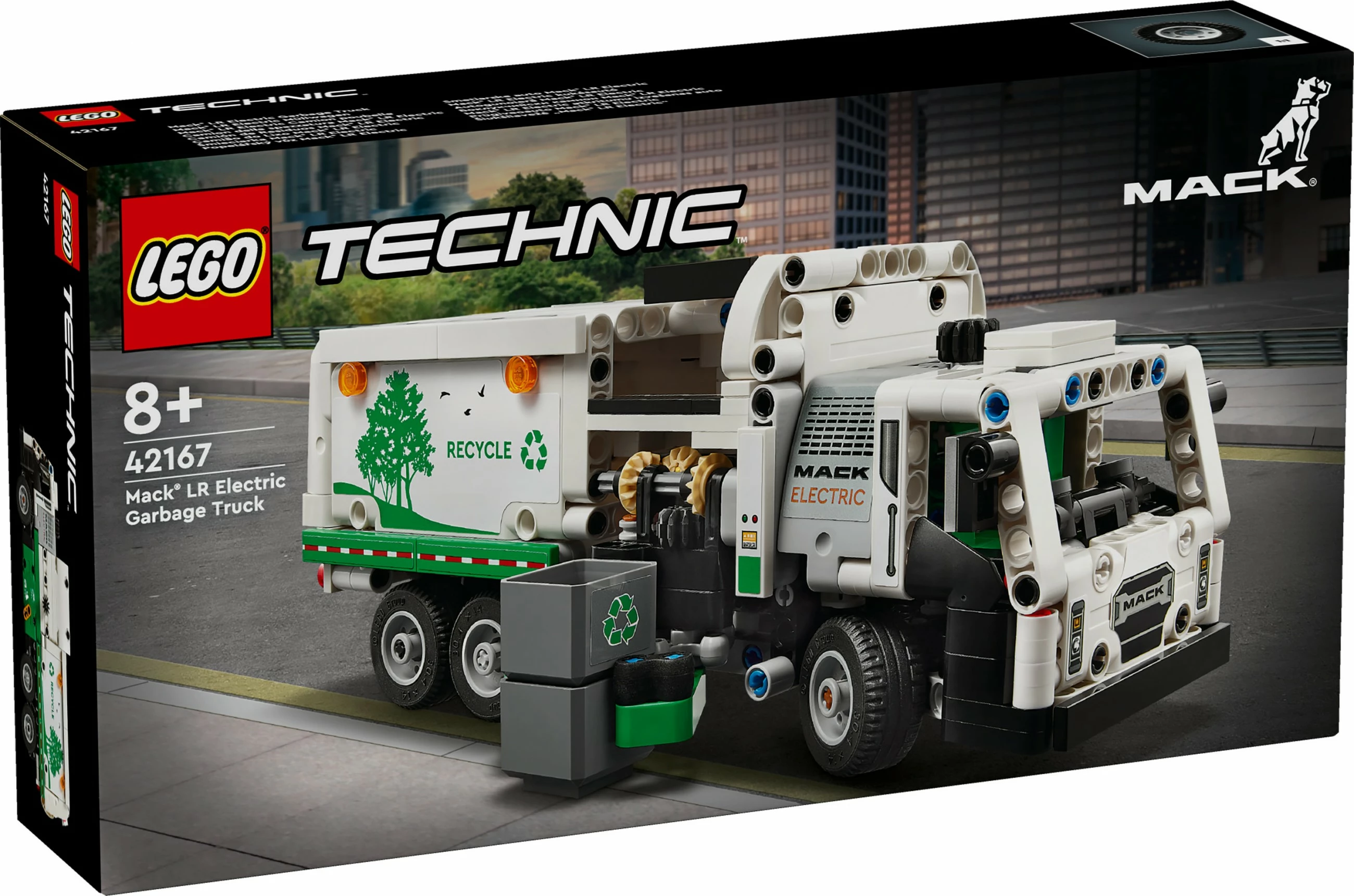 Set ndërtimi LEGO Technic Mack LR Electric Garbage Truck 503 pjesë shumëngjyrëshe