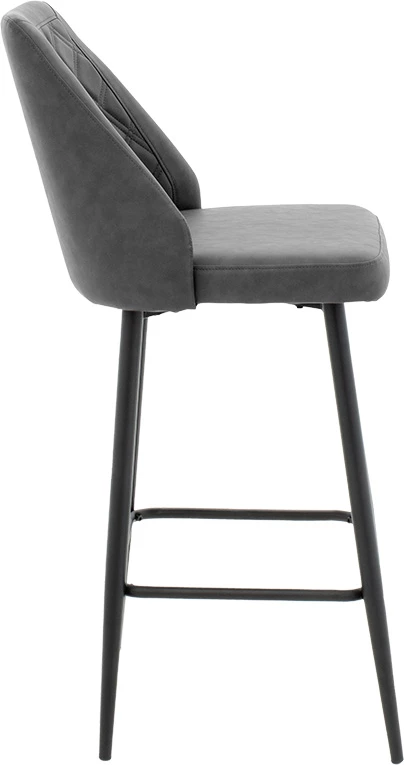 Karrige për bar Inflame, lëkurë PU antracit, metal i zi