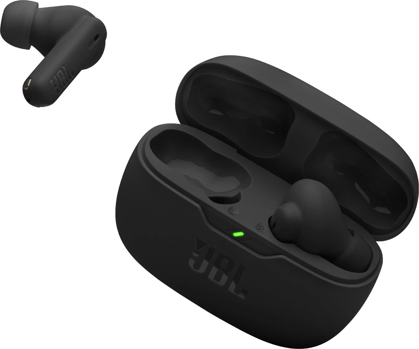 Kufje JBL Vibe Beam 2, ANC, Bluetooth, deri 40 orë, me kuti karikimi, të zeza