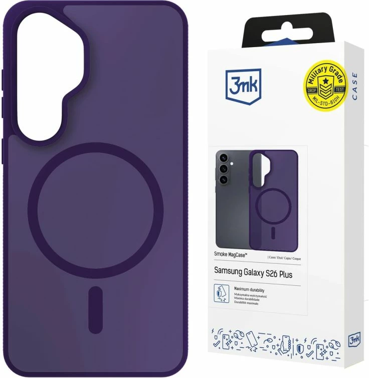 Kapak telefoni 3mk Smoke MagCase për Samsung Galaxy S26, vjollcë