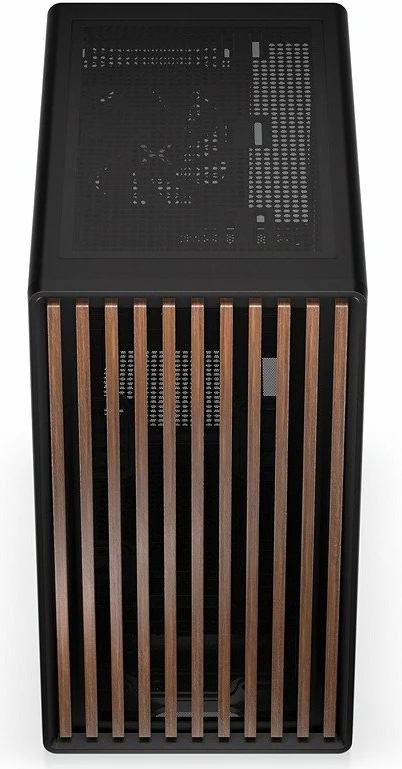 Kasë Krux Helio KRXD011 Mini Tower microATX/Mini-ITX, USB-A 3.0 + USB-C, panel anësor xham i temperuar, e zezë me dru