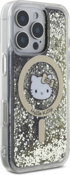Mbështjellës Hello Kitty Liquid Glitter Fever MagSafe për iPhone 16 Pro Max, Ari