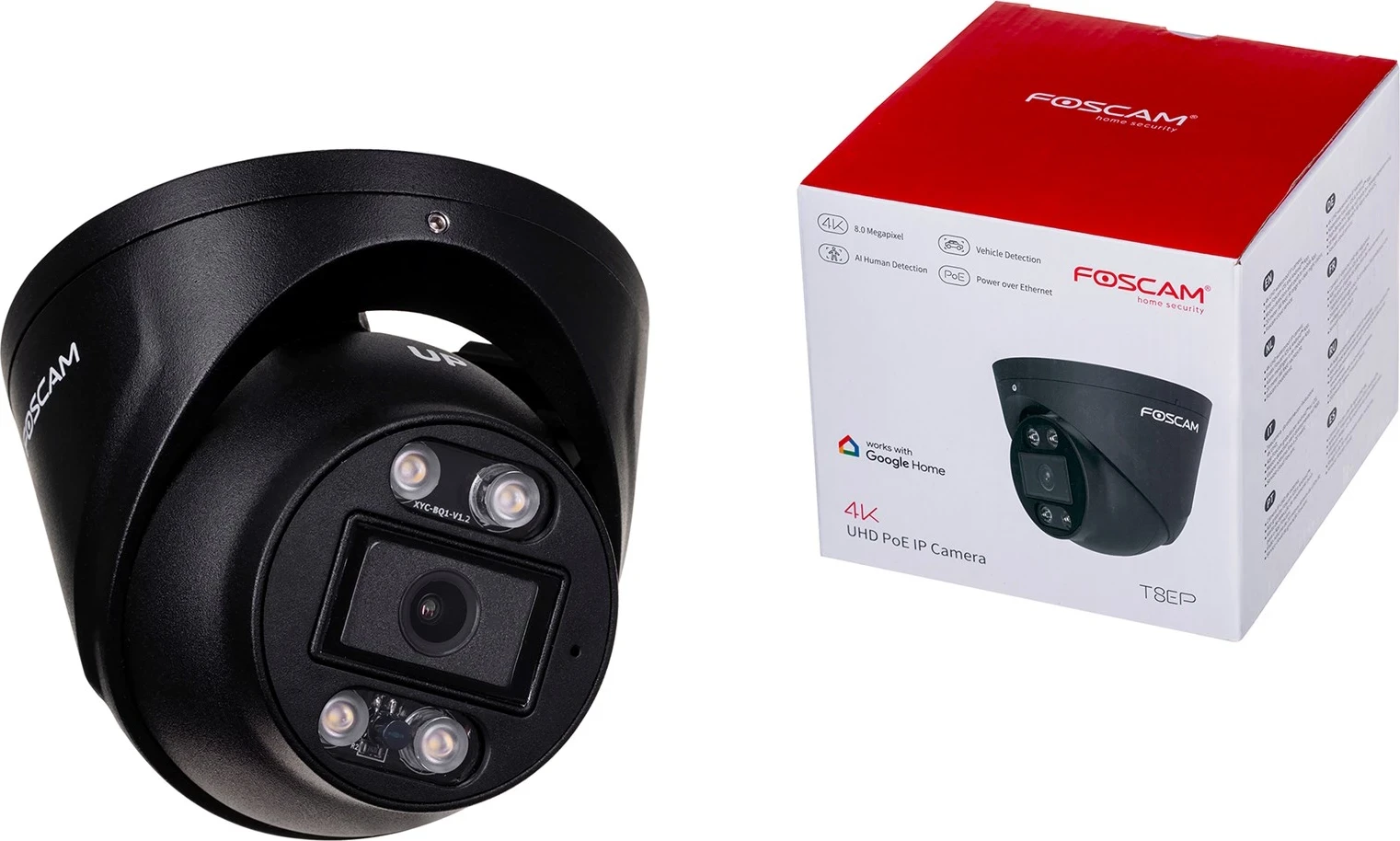 Kamera IP POE FOSCAM T8EP 8MP, e zezë