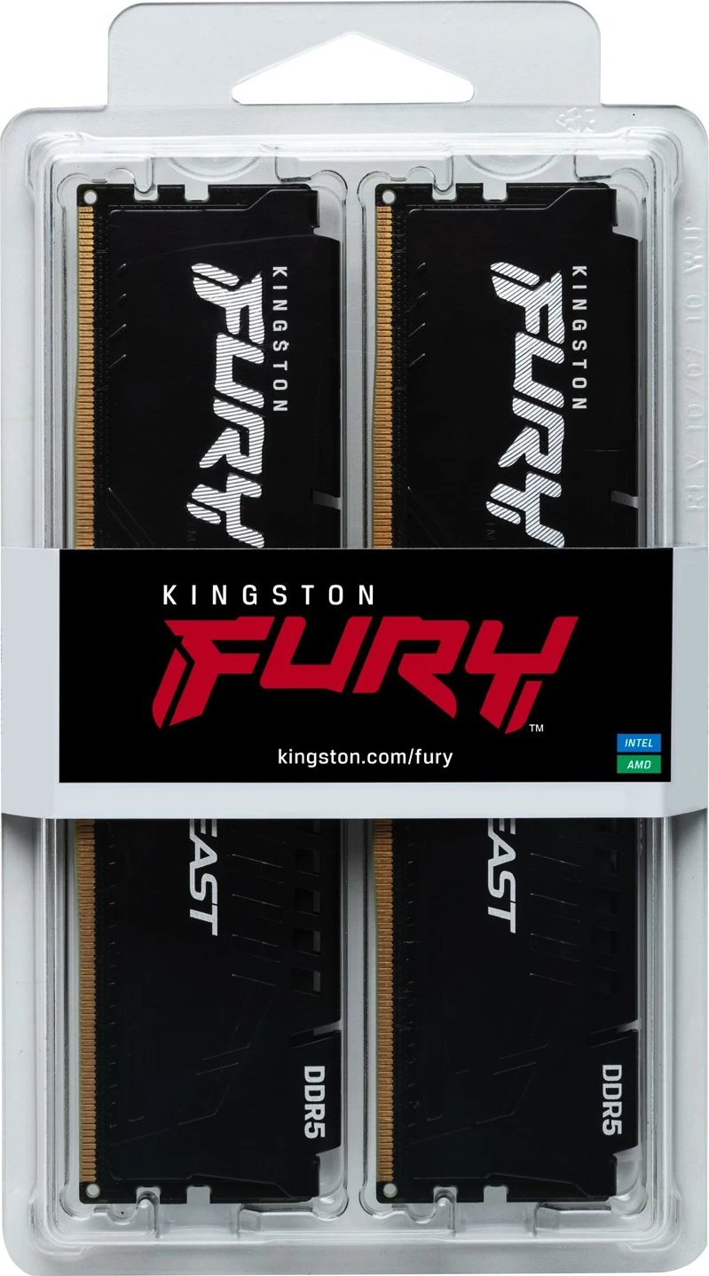 RAM Memorje Kingston FURY Beast 128GB 5200MT/s DDR5 CL40 DIMM, e zezë