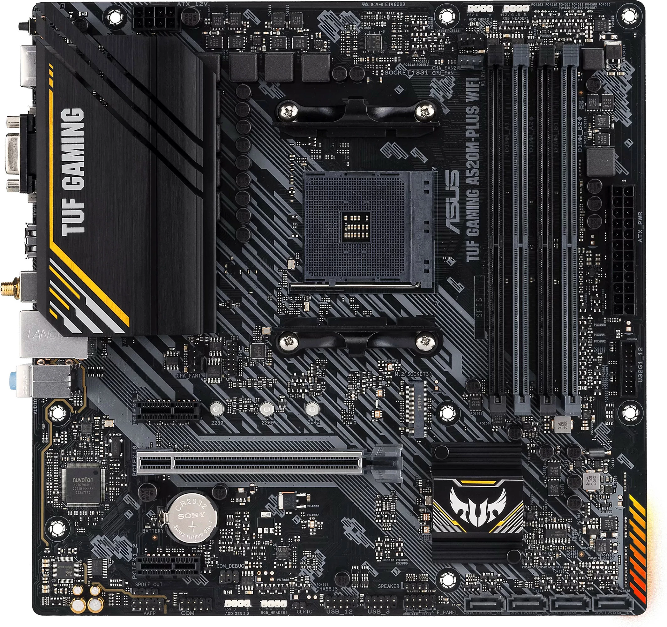 Pllakë amë ASUS TUF GAMING A520M-PLUS WIFI, Socket AM4, DDR4-SDRAM, 128 GB