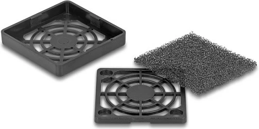 Grilë me filtër ventilatori DeLOCK 67309, 40 mm, ABS, e zezë