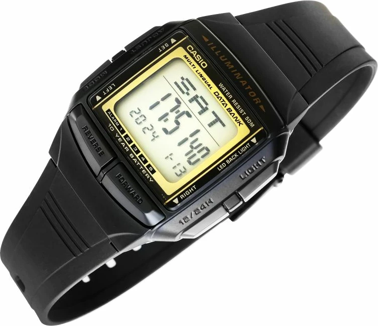 Orë dore për meshkuj Casio, e zezë