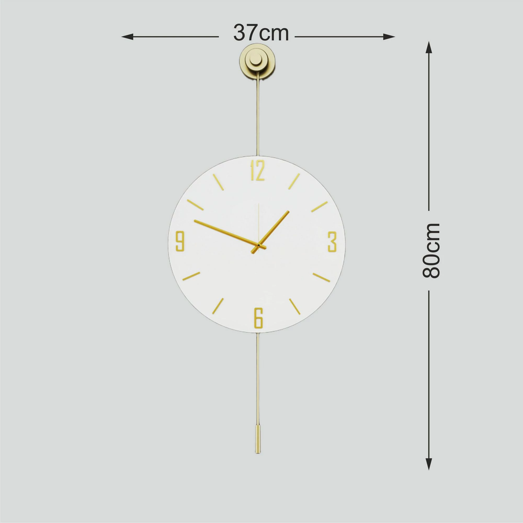 Orë muri dekorative metalike Wallity, Mclock-00115, ngjyrë ari, 37x80x7cm