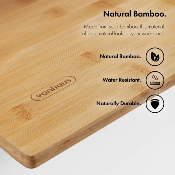 Konvertues tavoline sit-stand VONHAUS 3000539, bambu, i rregullueshëm 6 nivele, natural bambu