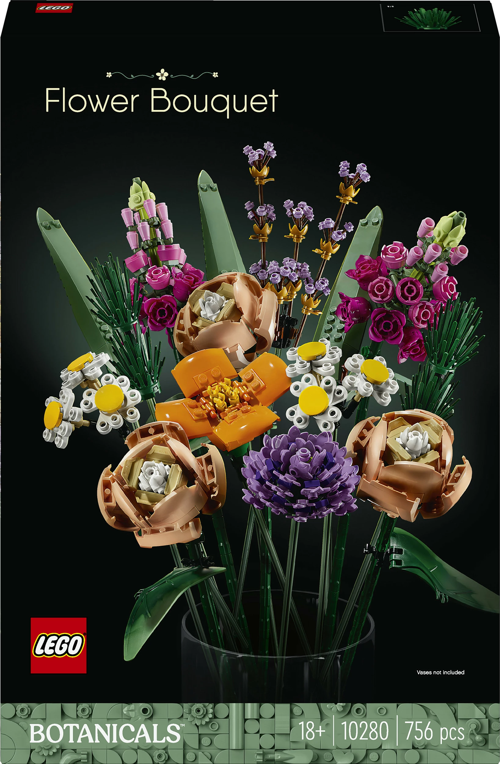 Set ndërtimi LEGO ICONS Flower Bouquet, 756 pjesë, shumëngjyrësh