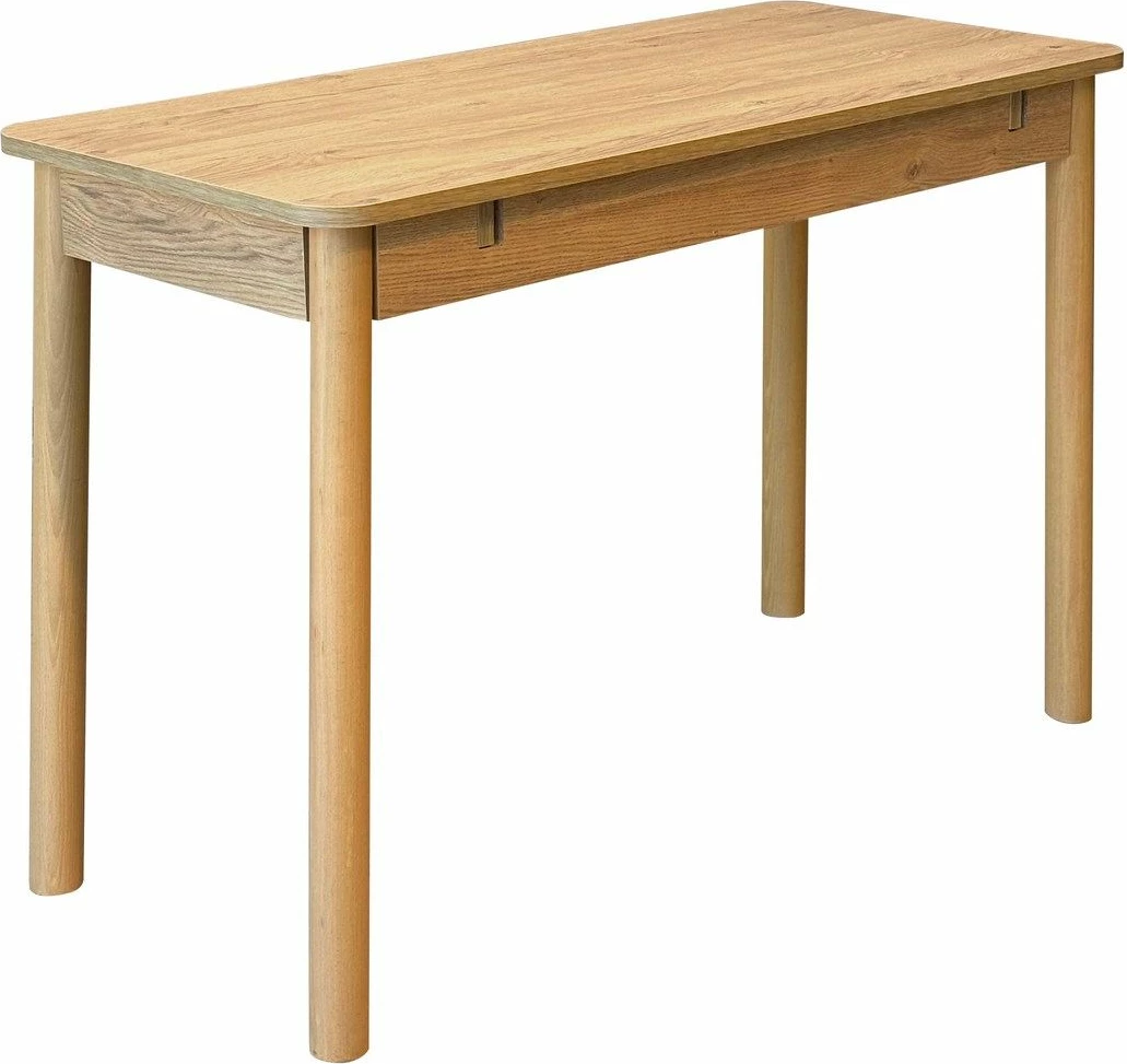 Tavolinë me karrige, zgjatshme, 5 pjesë, ngjyrë lisi dhe kaltër e errët, Vina Mini 02 1048