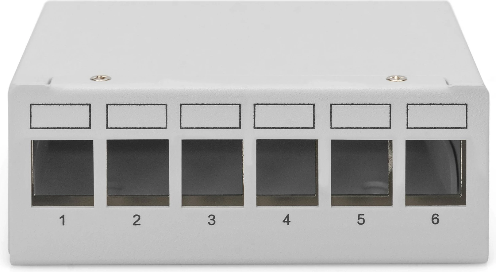 Patchpanel Digitus 6-portë, kasë çeliku, montim në mur, gri