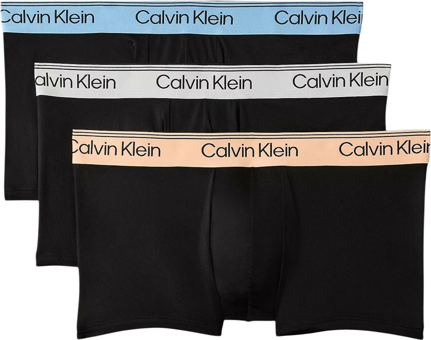 Të brendshme për meshkuj Calvin Klein Underwear Low Rise Trunk 3PK LV00NB4409, të zeza-blu [Madhësia: XL]