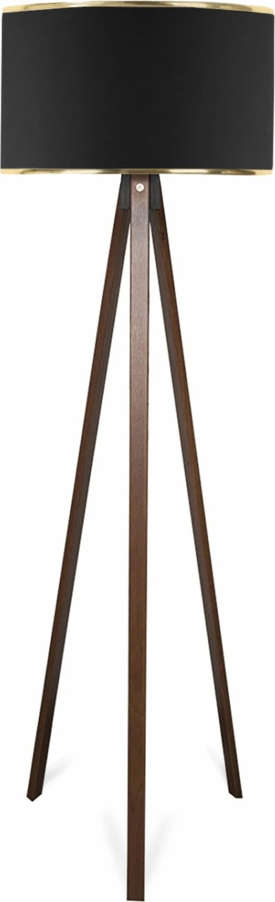 Llambë dyshemeje Opviq, AYD-2983, dru, kapak tekstili, ngjyrë e zezë, 140 cm